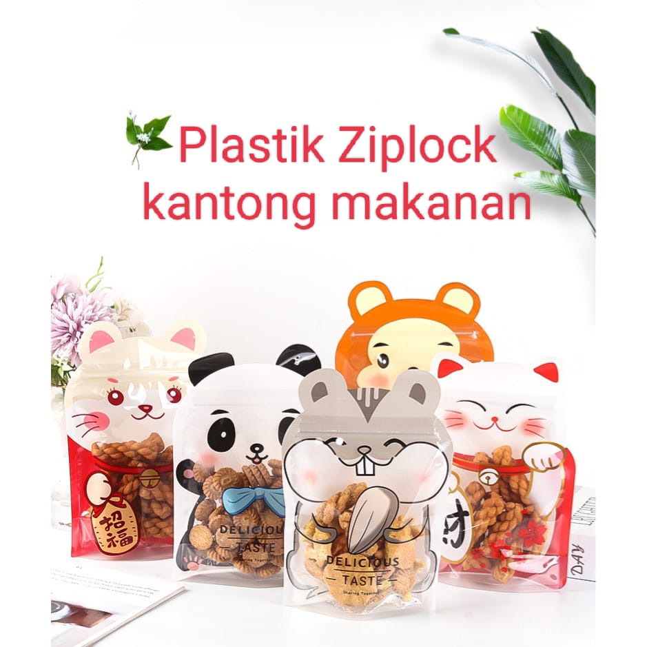 ~ PIYOSHI08 ~ Zipper Bag Plastik Makanan Ziplock Packing Kue Aksesoris Model Flip AF214