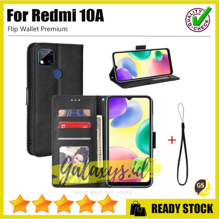 XIAOMI REDMI 12C 10C 10 C / REDMI 10A 2022 Flip Case Cover Case Leather Wallet Sarung Dompet Buku Case Kulit Casing