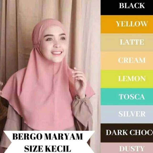 Jilbab bergo maryam kecil (BONUS) masker hijab