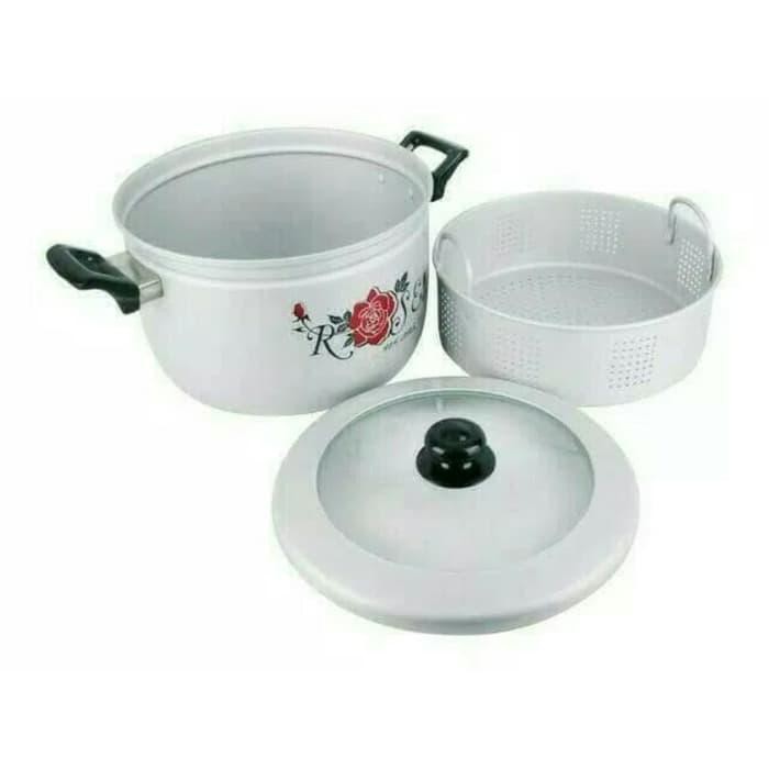 Steamer Tutup Kaca 30Cm Aluminium Maspion - Kukusan - Dandang