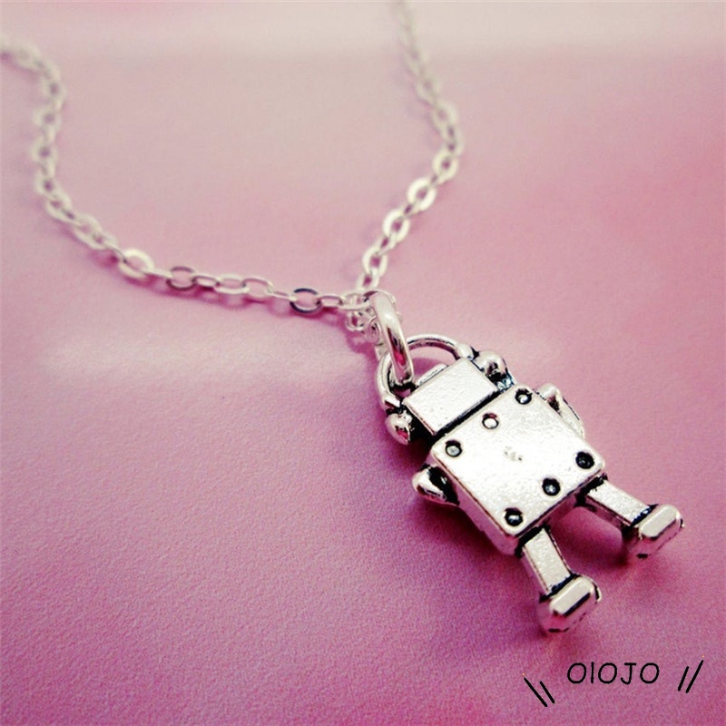 Kalung Liontin Robot Mini Gaya Retro Hip Hop Untuk Unisex - ol