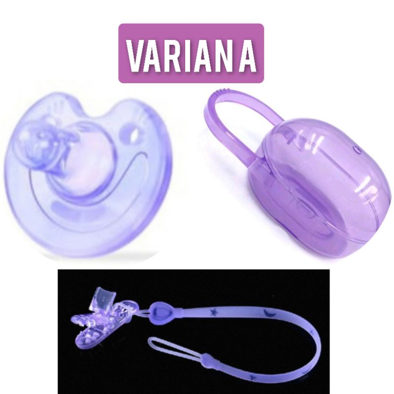 Dot Bayi Empeng Bayi Silikon 3 in 1 set orthodontics bpa free Dot Empeng Bayi Silikon with box and chain-VARIAN A