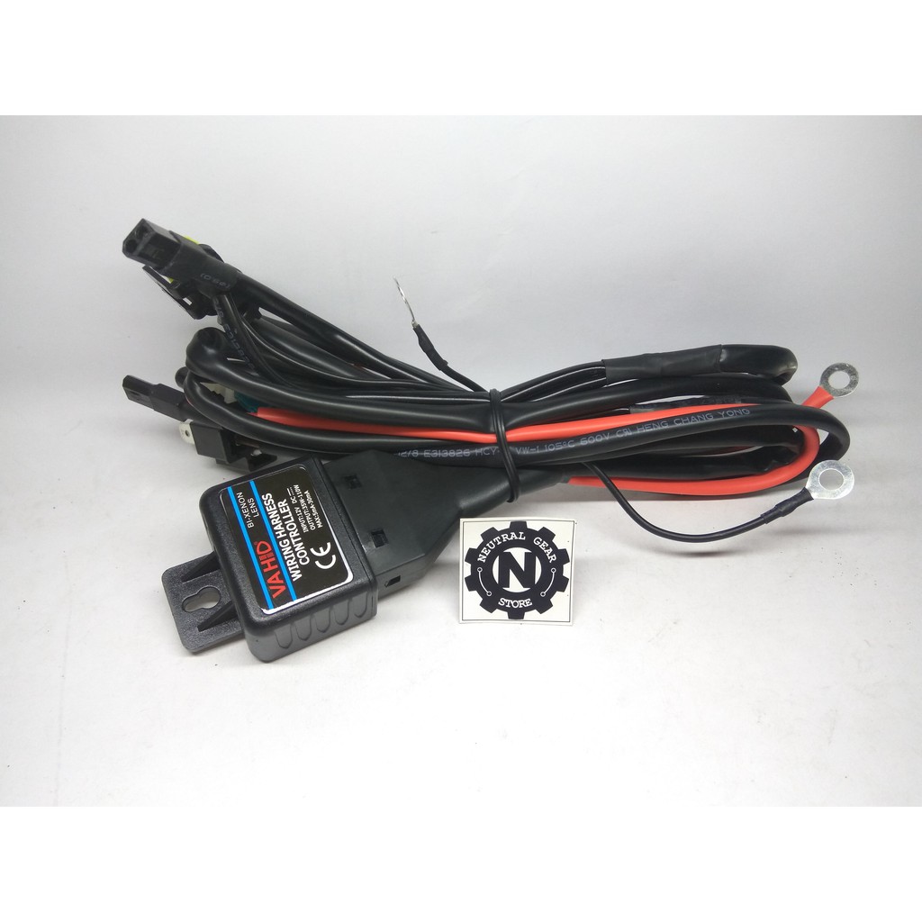 Kabel Relay Set HID Cabang 2 Mobil Motor Input H4 Projie Universal AES Vahid High Low Ballast Xenon