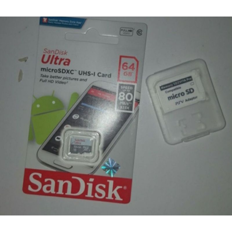 paket sd2vita sandisk 64gb full game ps vita