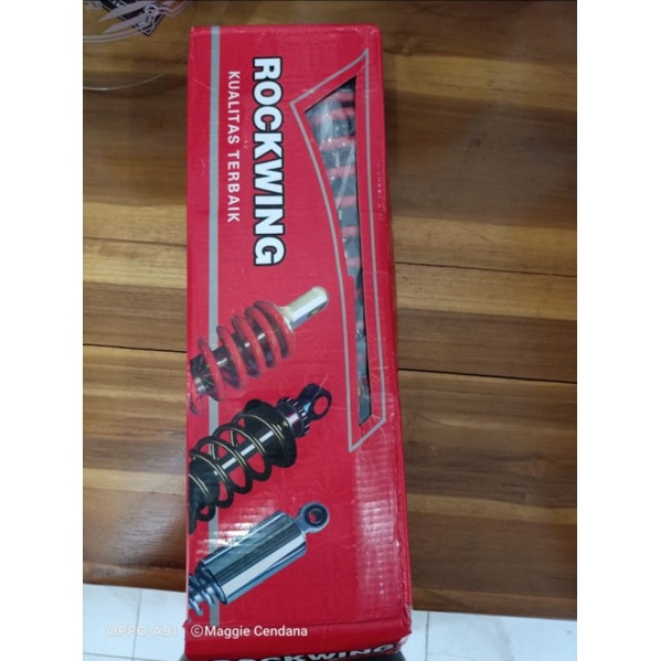 SOK BELAKANG MOTOR VARIASI UNTUK KERETA BEBEK JUPITER / F1ZR/ SUPRA / VEGA / RXKING DLL WARNA MERAH DAN PUTIH ROCKWING-1