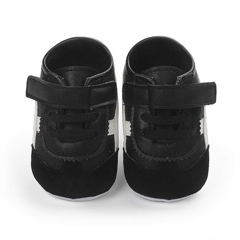 Sepatu Bayi Prewalker Laki Laki Umur 0 - 12 Bulan Sepatu Sneakers Anak Bayi Laki Laki Perempuan Baby Prewaker Shoes Cowok Cewek Murah Umur 0 - 14 Bulan, umur 1 Tahun 0 - 6 Bulan Hitam Putih AK 06