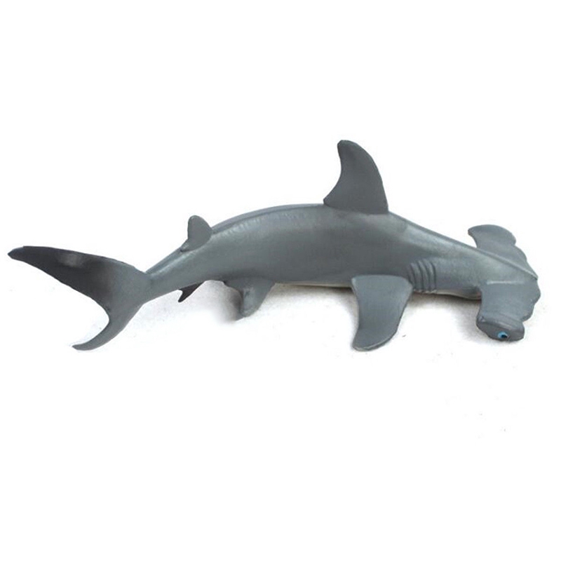 Mainan Model Hewan Ikan Hiu Kepala Martil Tampak Asli Bahan Plastik Solid 18cm Untuk Anak