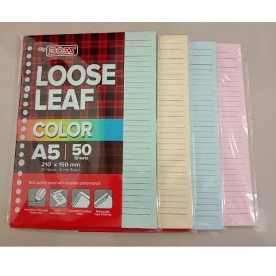 

[PAK] LOOSE LEAF / KERTAS ISI BINDER WARNA A5 ISI 50 LEMBAR