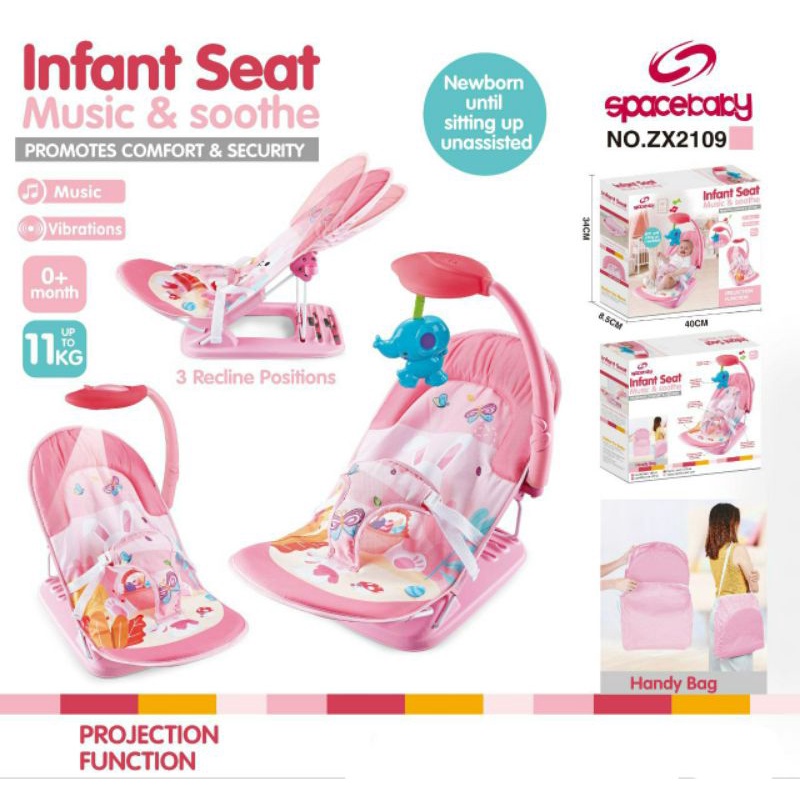[TERMURAH BAMS] Bouncer Space Baby Exotic 10 in 1 ZX 1803 1804 1805 SB 8630 Kursi Santai Bayi Pliko Infant Seat Baby Elle BE-8318 T Mastela Fold Up Pocco Seat Kado Ultah Anak Bayi-ZX 2109 Pink