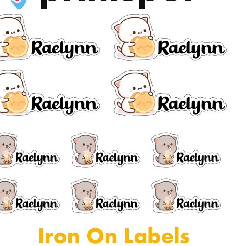 

>H_661 Sticker Nama A5 - Stiker Setrika ke Kain - Iron On Labels - Custom - Lembaran TERMURAH!!!