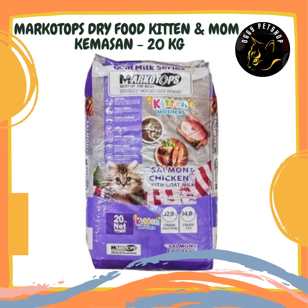 Markotops Mother &amp; Kitten Salmon Chicken Makanan Kucing 20kg Khusus GRAB/GOJEK