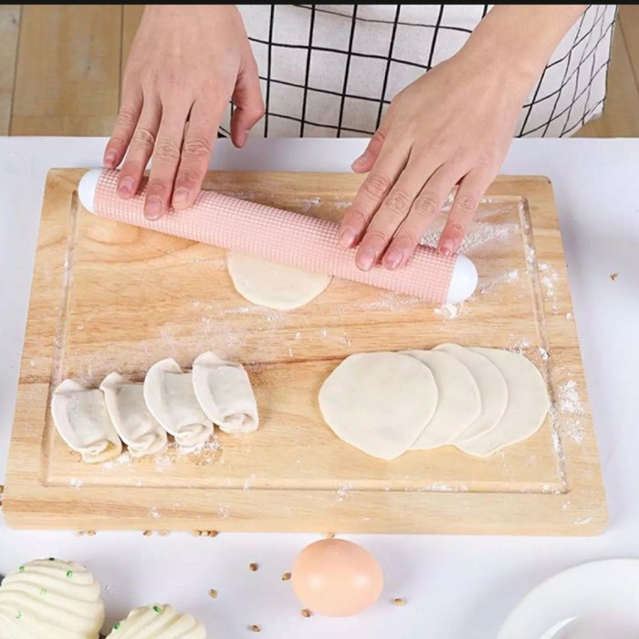 

KUE-PENGHIAS-ALAT- ROLLING PIN RUBBER / GILINGAN KUE SILICON - BERGERIGI - ABU-ABU -ALAT-PENGHIAS-