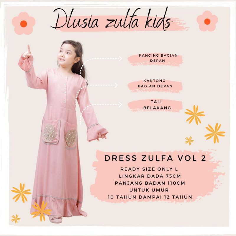 Daster Anak/Kids Dlusia Zulfa/Love By Dlusia Ori