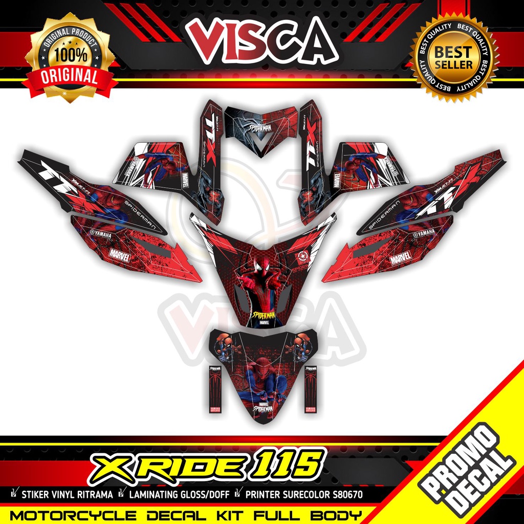 Decal Xride 115 Full Body Stiker Xride 115 Dekal Xride 115 Spiderman