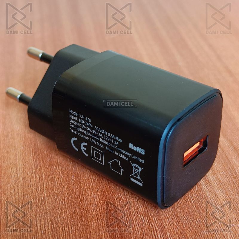 MCDODO CH-176 Adapter Kepala Charger USB 18W QC3.0 Fast Charging