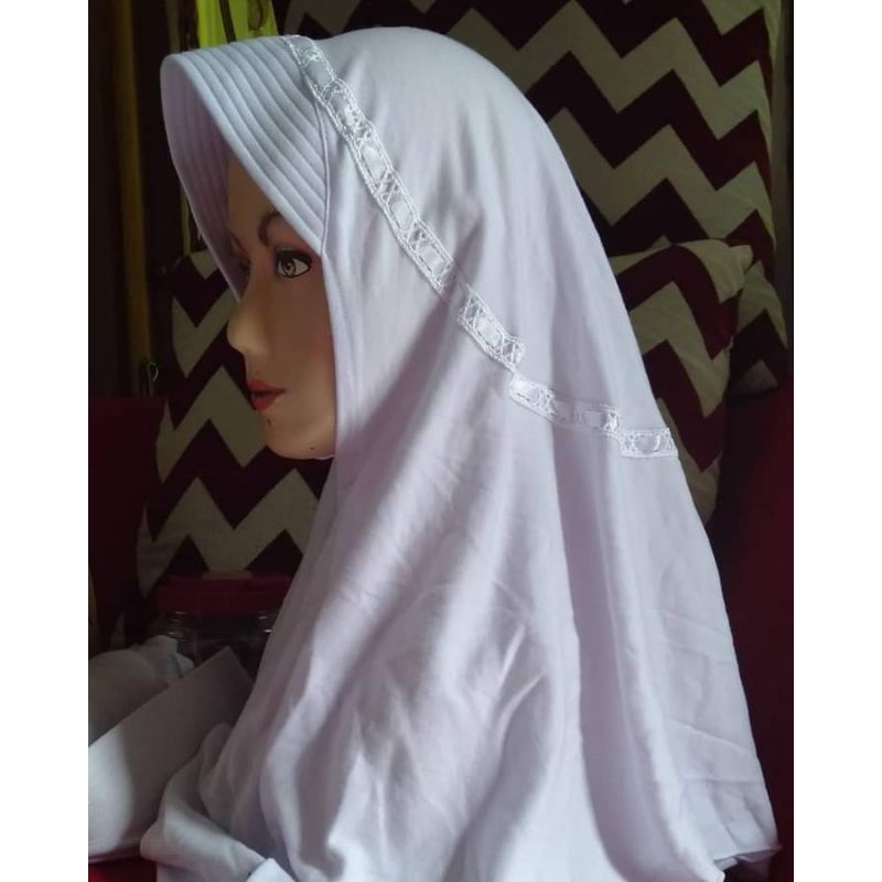 kerudung  sekolah / kerudung robani KW serut pita