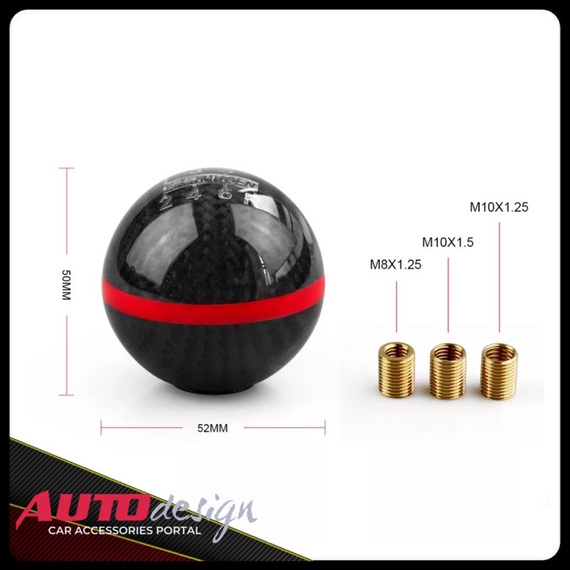 MUGEN Gear Shift Knob Mobil Carbon Fiber Glossy Premium