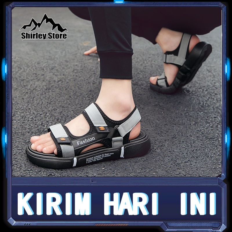 [ COD + Kirim Hari ini ]  Sandal Gunung Pria Sandal Cowok Kekinian Sandal Karet Impor Baru Sandal Kasual Pria Sandal Sport Sandal pria gaya Jepang Sepatu Sandal Pria Tali Belakang Yang Bisa Dilepas Sandal Pria Sandal Pria Sandal Fashion Pria （Unisex）