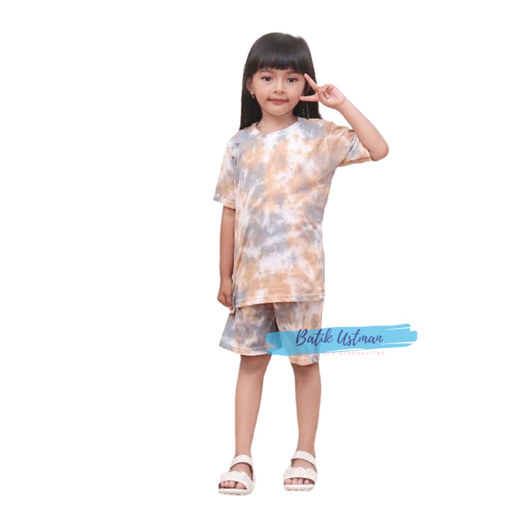 Setelan Baju Tye Dye Anak Laki laki dan Perempuan Usia 0-10 Tahun Stelan Kaos Anak Anak