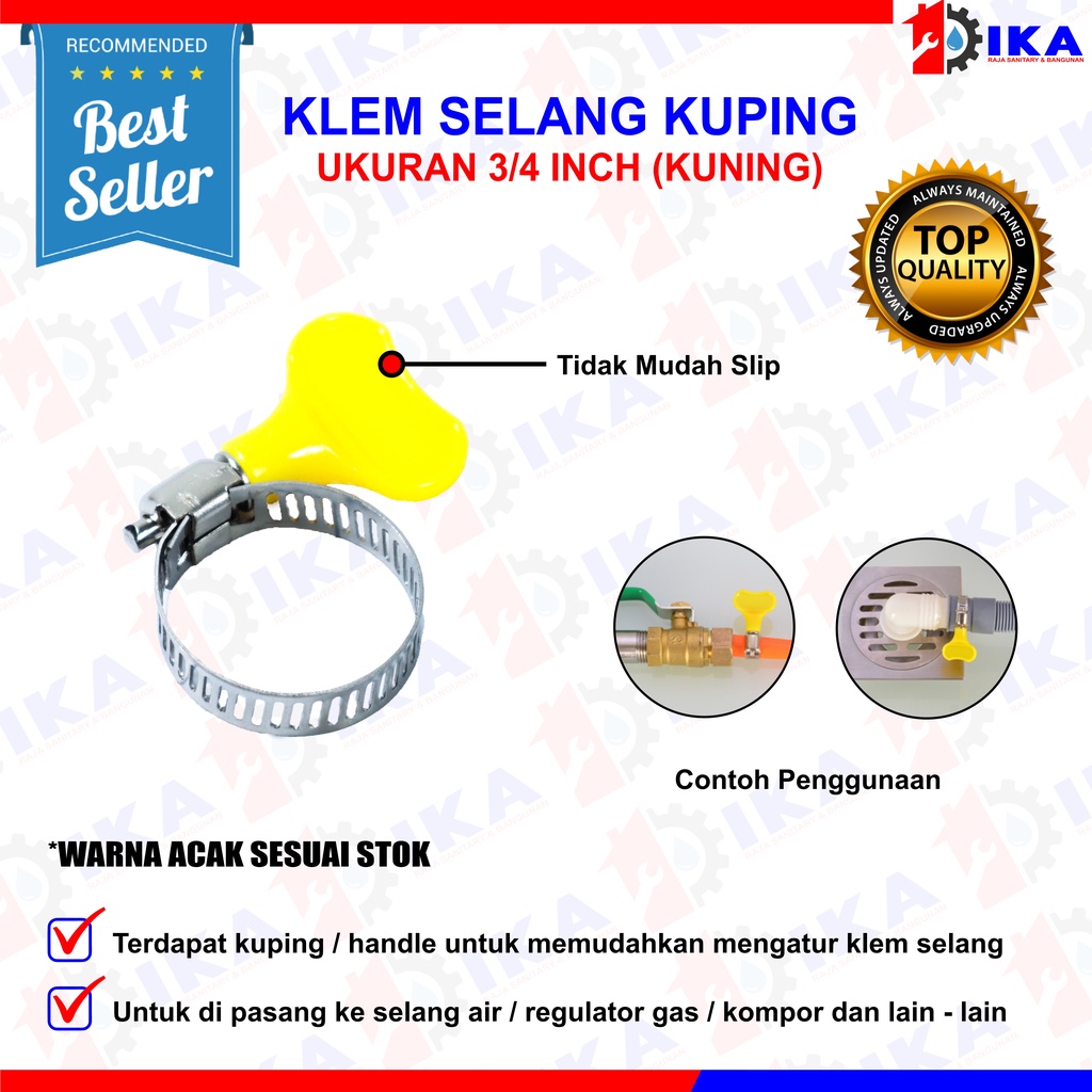 KLEM SELANG 1 5/8 3/4 INCH + BUKAAN KUPING KENMASTER TNP OBENG PENGENCANG IKAT SELANG SERBAGUNA KUAT