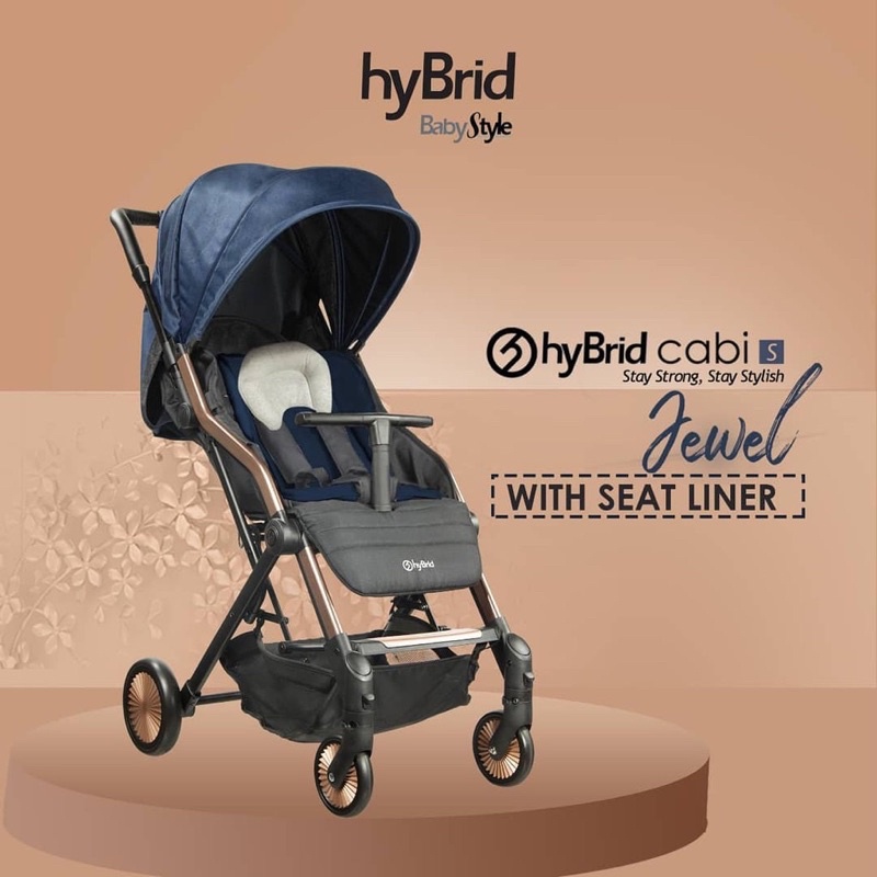 Hybrid Stacy Jewel Navy Rose Gold / Kereta Dorong Bayi / Stroller Hybrid