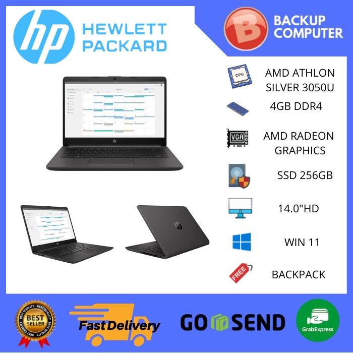 LAPTOP HP 245 G8 61G55PA AMD Athlon Silver 3050U 4GB 256GB SSD 14" HD Win 11