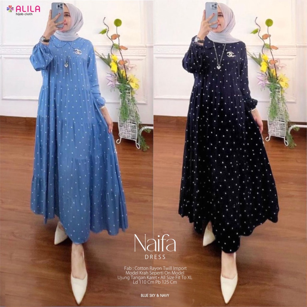 midi dress katun rayon / midi dress rayon / naifa dress by alila