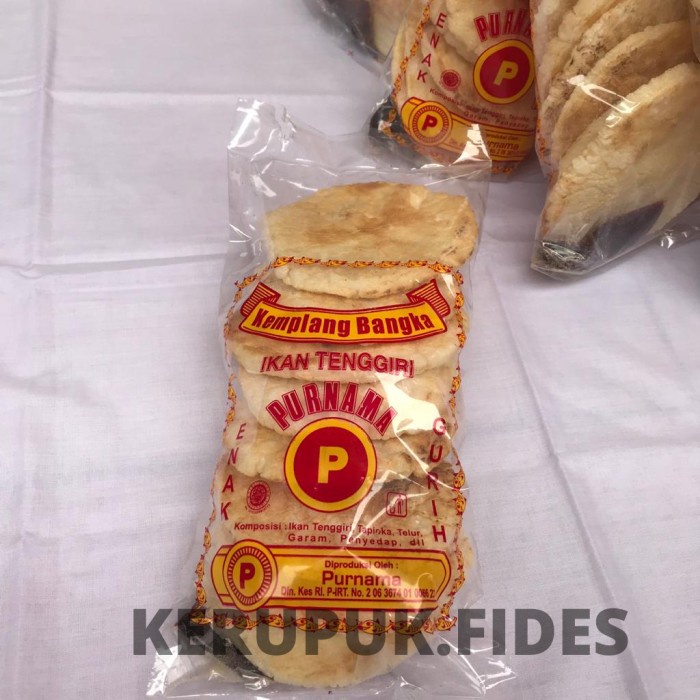 

q20w1q1qw Kerupuk Kemplang Bangka Merk Purnama - Isi 8 Pcs Pedas Gurih Enak Dscscv