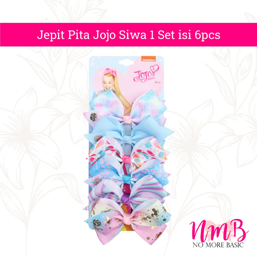 Jepitan Rambut Anak Perempuan Korea Jepit Pita Jojo Siwa 1 Set isi 6pcs Jepit Rambut Anak Motif Lucu