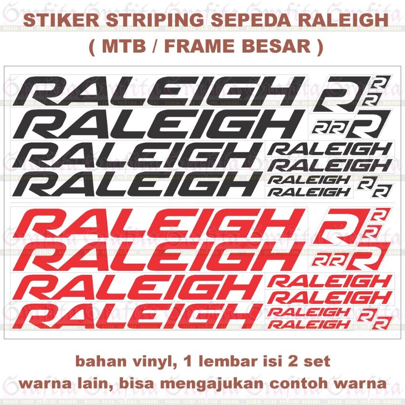 (1Lbr = 2Set) Stiker Striping Sepeda Raleigh