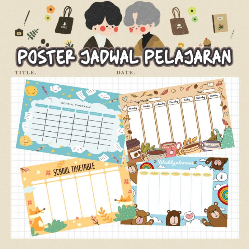 Jual Poster Jadwal Pelajaran Shopee Indonesia 7947