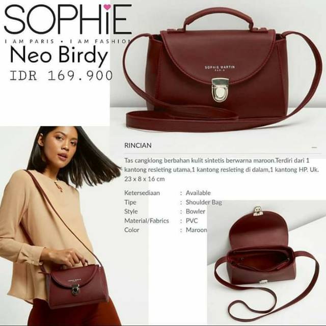 TAS NEO BIRDY / NEW BIRDY : SOPHIE MARTIN PARIS PROMO OFFICIAL SELEMPANG WANITA WOMAN BAG