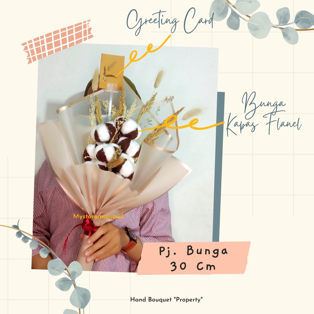 Bunga Kapas Flanel untuk buket