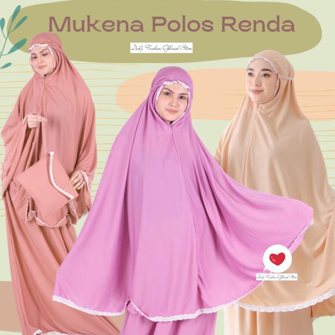 Ori&Terjamin Mukena Polos Jumbo Traveling Bahan Hyget - Mukena Bali Dewasa Renda