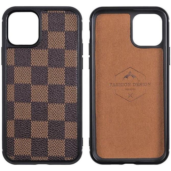 Case iPhone 11 Pro Max / 11 Pro / 11 Luxurious Leather Grid Pattern - Black, iPhone 11