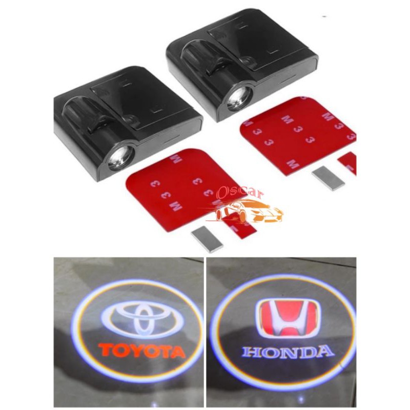 Lampu LED Logo Sorot Proyektor Pintu Mobil Car Door Portable Battery Welcome Shadow Light