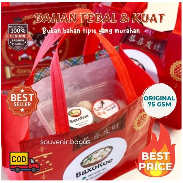 Tas Souvenir Imlek Promosi Custom Special Sangjit Chinese New Year Kelinci Air ukuran dus kue besar