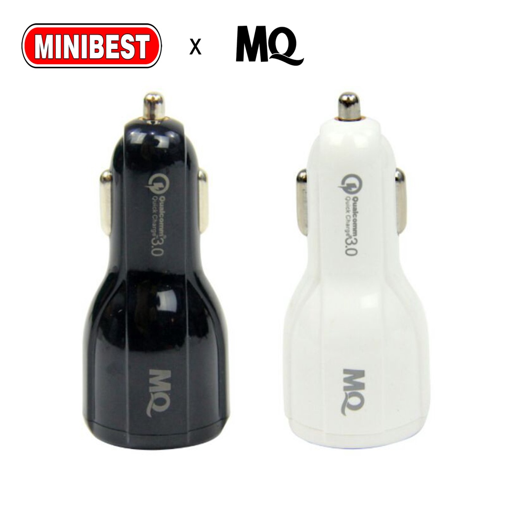 Car Charger Colokan Mobil 2 Ports QC3.0 3.1A Qualcomm Black White MQ-FT04