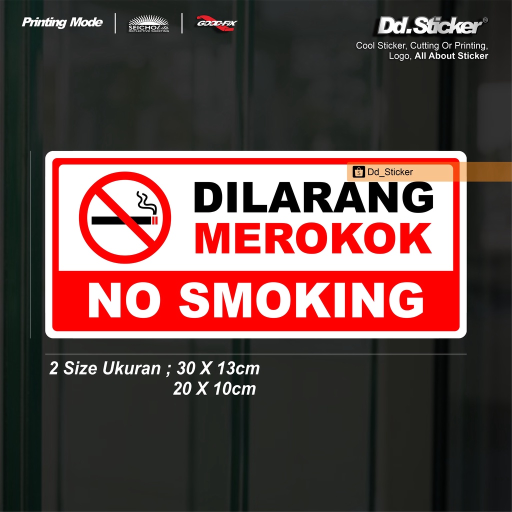 

DILARANG MEROKOK NO SMOKING AREA 30cm Warning Sticker | Printing Sticker
