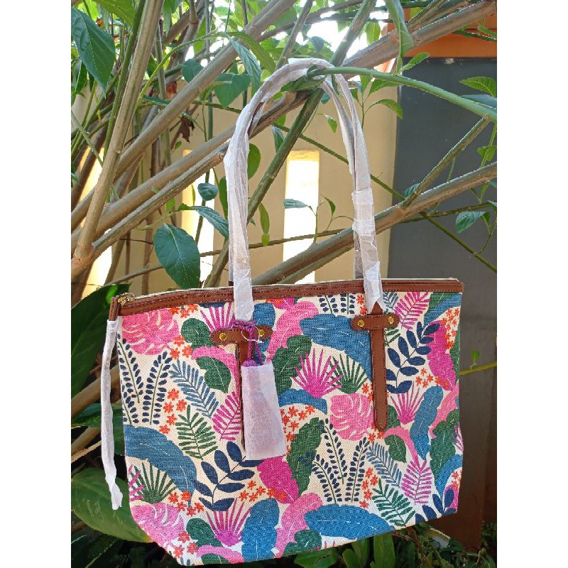 fossil felicity tote tropical