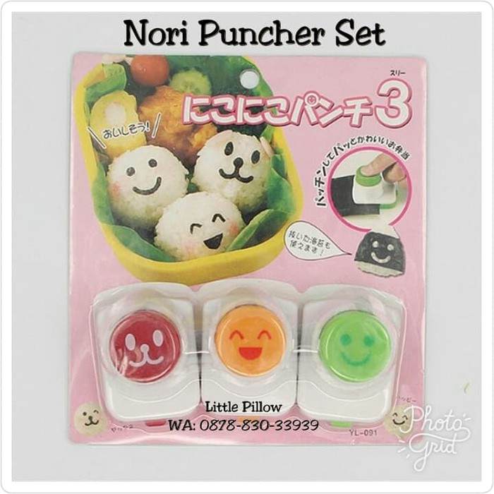 

Nori Puncher Set Smile/Cetakan Nori/Nori Cutter/Pisau Nori