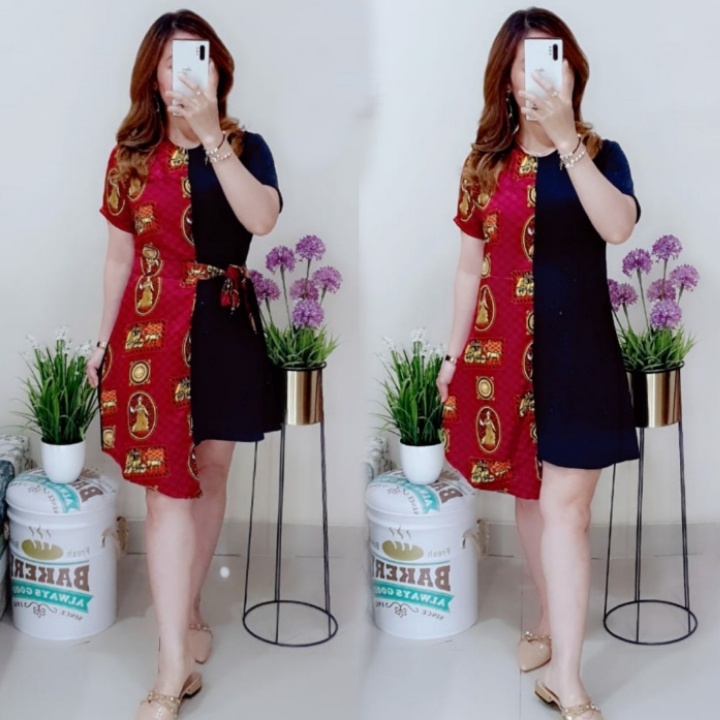 *[HNFK] Dress Import Wanita / Dress Casual Wanita Korea / Dress Motif Wanita Terbaru