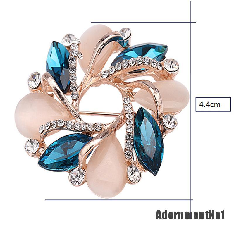 (Adornmentno1) 1pc Bros Pin Bentuk Bunga Bauhinia Aksen Kristal Untuk Aksesoris Dress Wanita