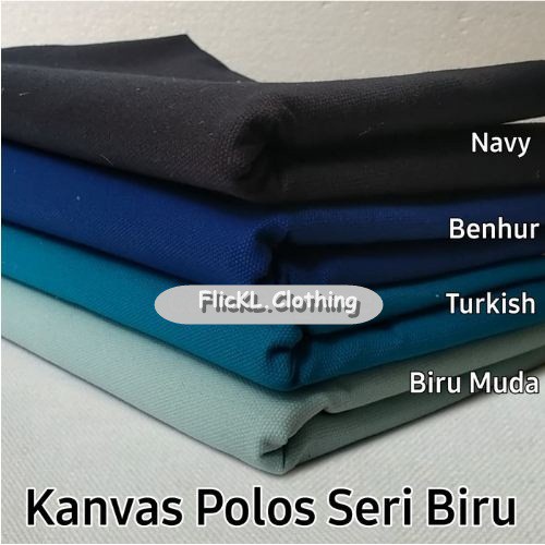 Bahan Kain Kanvas Terpal Polos Cotton Katun Tas Ransel Slempang Jaket Celana Clemek