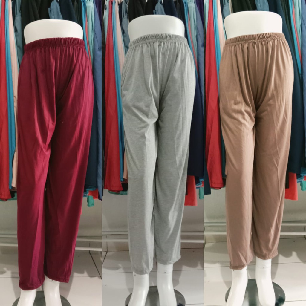 Celana Legging Panjang Kaos Polos Standar M L XL Jumbo Highwaist / Celamis Model Kulot / Celana Wanita