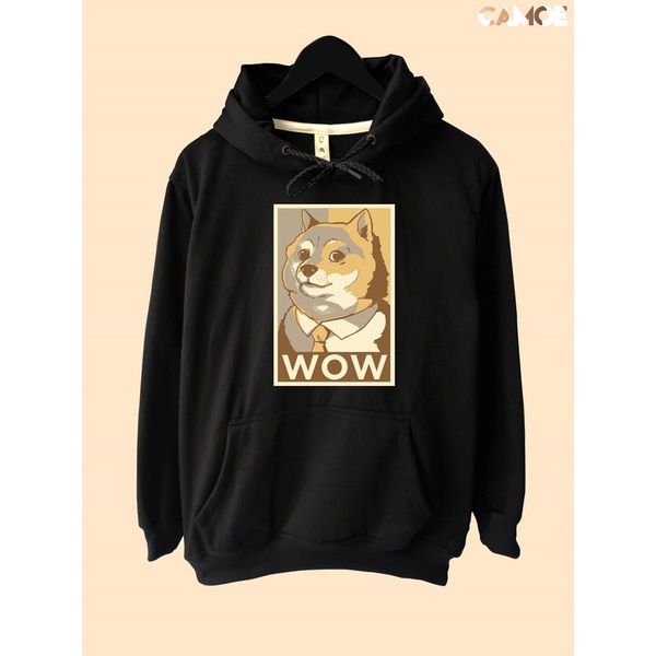Jaket Hoodie Pullover Premium CAMOE Doge Wow