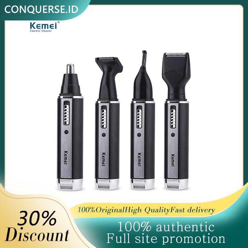 KEMEI 4 in 1 Trimmer pencukur rambut alis, bulu hidung dan brewok
