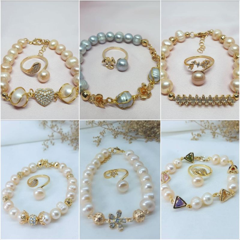 perhiasan mutiara asli lombok terbaru|set mutiara lombok asli tawar bersertifikat & box(kado ultah)|