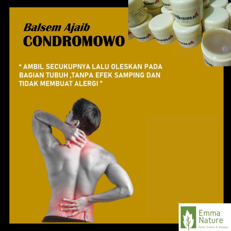 Hot Balm Condromowo Balsem Terapi Syaraf, Balsem 100% Organik, Balsem Terapi Panas Tidak Dingin