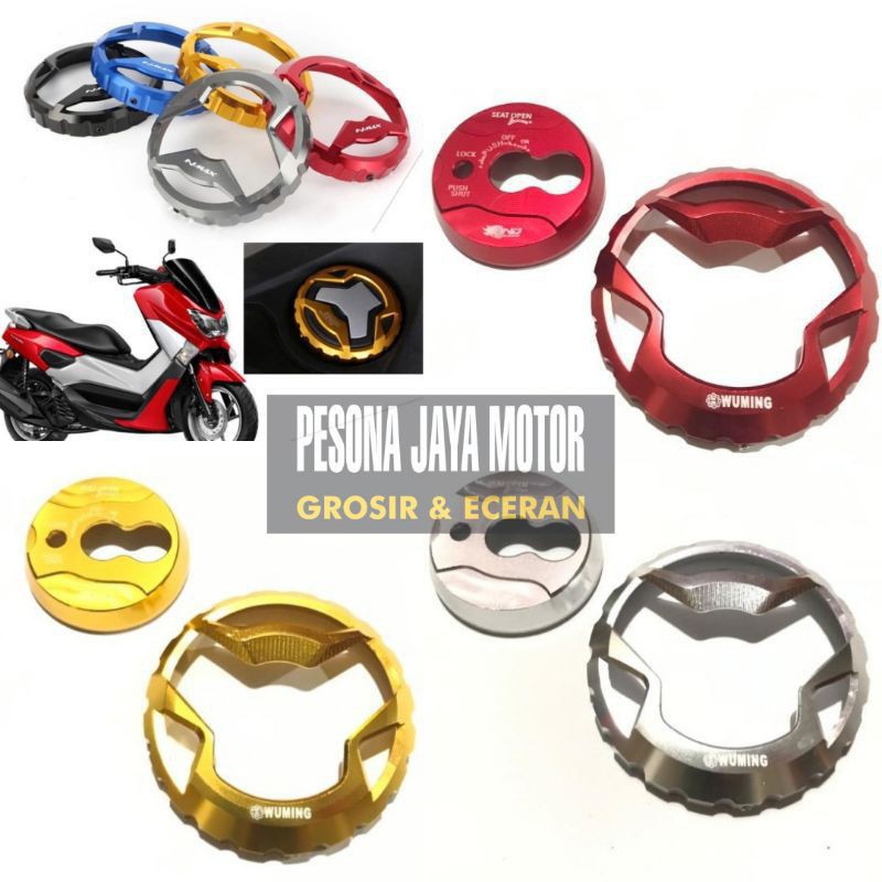 Paket Cover Tangki Cover Tutup Tangki Nmax 2015-2019 Dan Cover Kunci Kontak Nmax Import